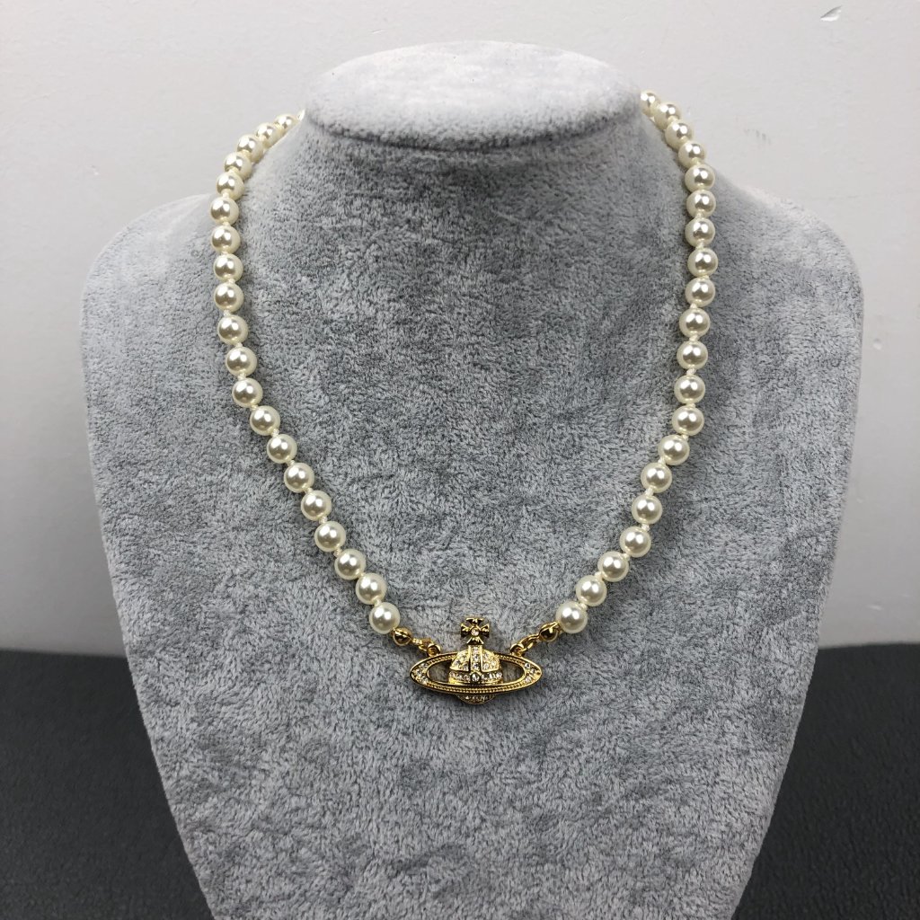 Brand New Vivienne Westwood Gold Orb Pearl Choker Necklace